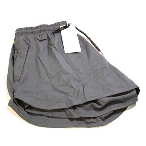Mancreda Women’s Gray Running Shorts Liner 3 Zipper Pockets Workout Size L New
